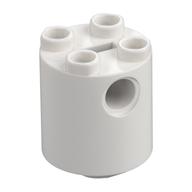 Brick Round 2 x 2 x 2 Robot Body, Axle Holder '+' Orientation (White)