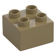 Duplo Brick 2 x 2 (Flat Dark Gold)