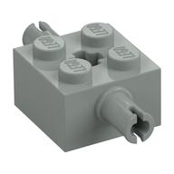 Brick Special 2 x 2 with 2 Pins and Axle Hole (Light Gray)