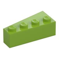 Brick Wedged, Angled 4 x 2 Right (Lime)