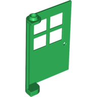 Door 1 x 4 x 5 with 4 Panes, Squared Base (Green)