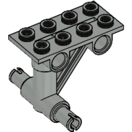Plate Special 2 x 4 Thin 4 Holes, Struts and 2 Pins [Undercarriage] (Light Gray)