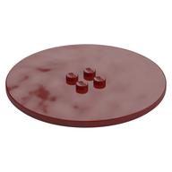 Plate Special Round 8 x 8 with 2 x 2 Center Studs with Groove (Dark Red)
