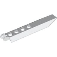 Hinge Plate 1 x 8 Locking with Angled Side Extensions, Rounded Plate Underside, 9 Teeth (White)