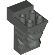 Brick Special 2 x 3 x 3 with Cutout and Lion Head [Hollow Studs] (Dark Gray)
