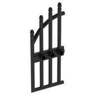 Gate 1 x 4 x 9 Arched with Bars and Three Studs (Black)