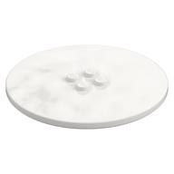 Plate Special Round 8 x 8 with 2 x 2 Center Studs with Groove (White)