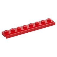 Plate Special 1 x 8 with Door Rail (Red)