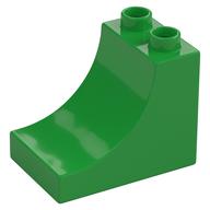 Duplo Brick 2 x 3 x 2 with Curve (Bright Green)