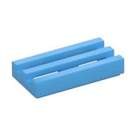 Tile Special 1 x 2 Grille with Bottom Groove (Medium Blue)