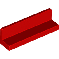 Panel 1 x 4 x 1 with Rounded Corners [Thick Wall] (Red)