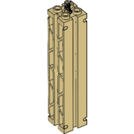 Support 2 x 2 x 8 with Grooves, Two Sided Lattice and Top Peg (Tan)