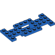 Vehicle Base 4 x 10 x 2/3 with 2 x 2 Recessed Center with Smooth Underside, 1 x 2 Cutouts, No Center Hole (Blue)