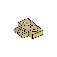 Hinge Plate 1 x 2 with 3 Fingers On Side (Tan)