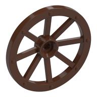Wheel Wagon Large (33mm D.), hole notched for wheels holder pin (Brown)
