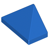 Brick Sloped 45° 2 x 1 Triple with Ovoid Bottom Pin (Blue)