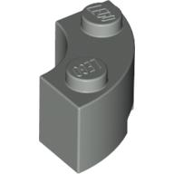 Brick Round Corner 2 x 2 Macaroni with Stud Notch (Light Gray)