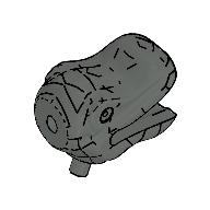 Animal Body Part, Dinosaur, Head, Small (Dark Gray)