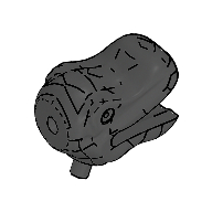 Animal Body Part, Dinosaur, Head, Small (Black)