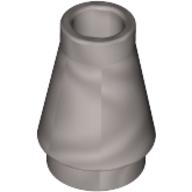 Cone 1 x 1 [No Top Groove] (Pearl Light Gray)