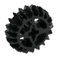 Technic Gear 20 Tooth Double Bevel with Axle Hole Type 2 [X Opening] (Black)