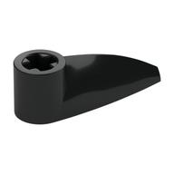Technic Tooth 1 x 3 with Axle Hole [Rounded Underside] (Black)