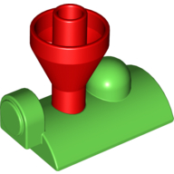 Duplo Train Steam Engine Funnel Top, Red Top (Bright Green)