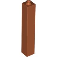 Brick 1 x 1 x 5 with Blocked Open or Hollow Stud (Dark Orange)