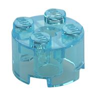 Brick Round 2 x 2 with Axle Hole (Trans-Light Blue)