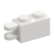 Hinge Brick 1 x 2 Locking with 2 Fingers Horizontal End, 9 Teeth (White)