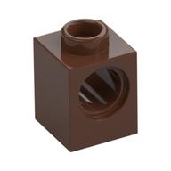 Technic Brick 1 x 1 with Pin Hole (Brown)