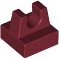 Tile Special 1 x 1 with Clip and Straight Tips (Dark Red)
