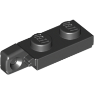 Hinge Plate 1 x 2 Locking with 1 Finger On End, with Groove (Black)