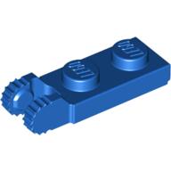 Hinge Plate 1 x 2 Locking with 2 Fingers On End, with Groove, 9 Teeth (Blue)