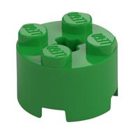 Brick Round 2 x 2 with Axle Hole (Bright Green)