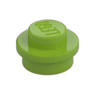 Plate Round 1 x 1 with Solid Stud (Lime)