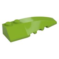 Brick Wedged, Curved 6 x 2 Right, Inner Ridges (Lime)