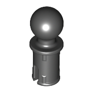 Technic Pin with Friction Ridges Lengthwise and Towball (Black)