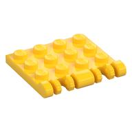 Hinge Plate 3 x 4 Locking Dual 2 Finger, 9 Teeth (Yellow)