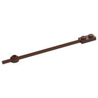 Bar 1 x 12 with 1 x 2 Plate End with Solid Studs and 1 x 1 Round Plate End (Brown)