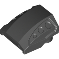 Brick Curved 2 x 2 No Studs - 3 Recessed Side Ports (Black)