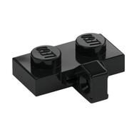 Hinge Plate 1 x 2 Locking with 1 Finger on Side, with Groove (Black)