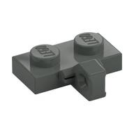 Hinge Plate 1 x 2 Locking with 1 Finger on Side, with Groove (Dark Gray)