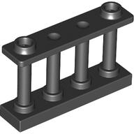 Fence Spindled 1 x 4 x 2 [2 Top Studs] (Black)