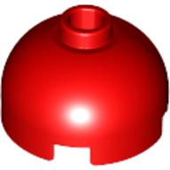 Brick Round 2 x 2 Dome Top, Blocked Open Stud, Bottom Axle Holder (Red)