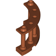 Fence Spindled 4 x 4 x 2 Quarter Round with 2 Studs (Dark Orange)
