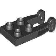 Duplo Plate 2 x 2 with Tow Rope Holder Arms (Black)