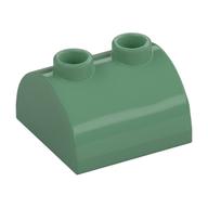 Brick Curved 2 x 2, Two Top Studs (Sand Green)