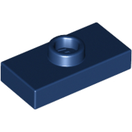 Plate Special 1 x 2 with 1 Stud with Groove (Jumper) (Dark Blue)