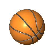 Sports Basketball with Black Lines Print (Orange)